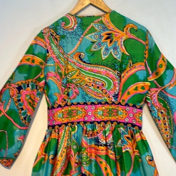 Vintage Keyloun Maxi Dress, Zip Front Size 12. - Picture 12 of 16